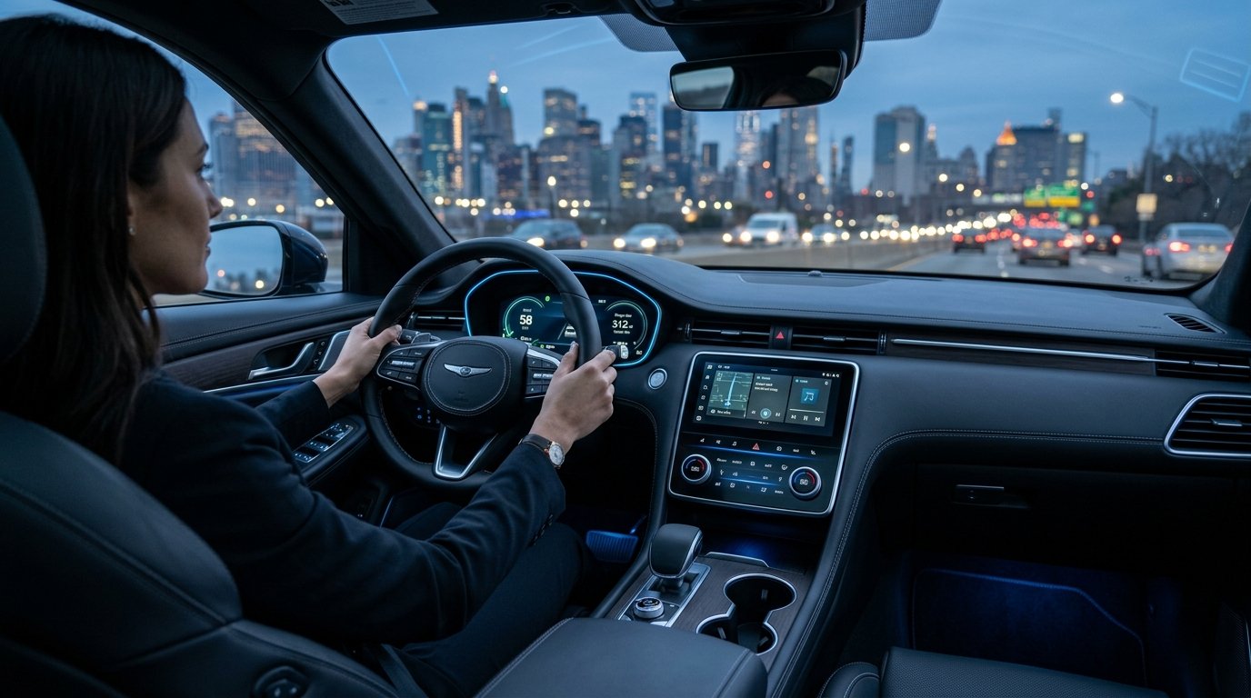 Interior moderno e confortável de minivan familiar